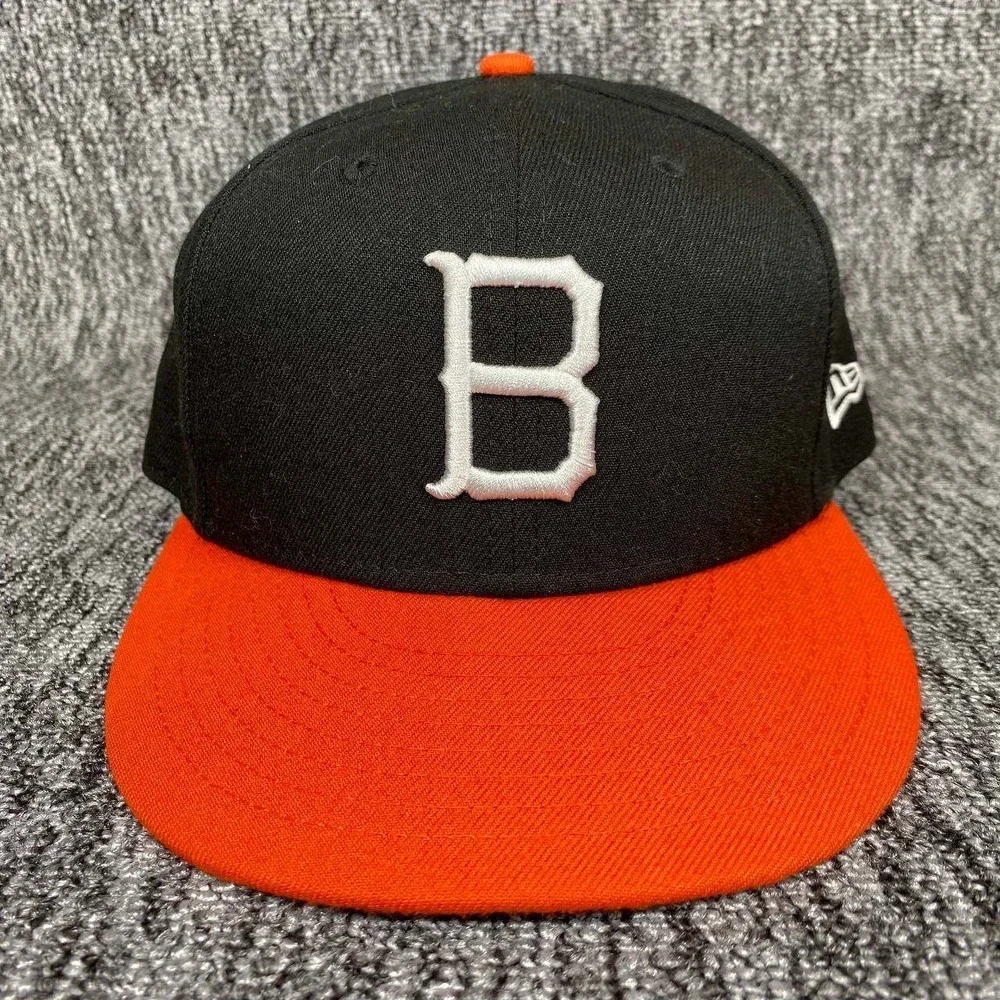 New Era 59FIFTY Fitted Hat Mens 7 1/4 Black‎ Orange Baltimore Orioles B Logo Cap